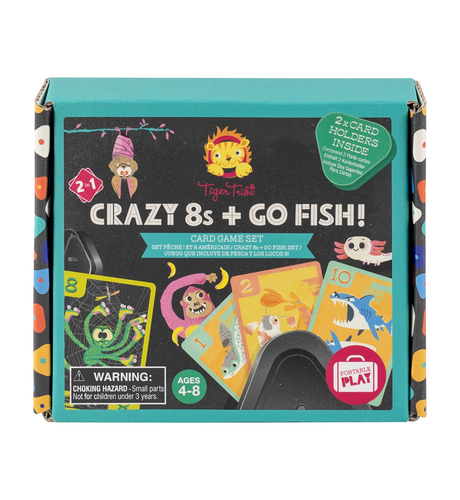 Tiger Tribe Crazy 8's + Go Fish Card Game Set
