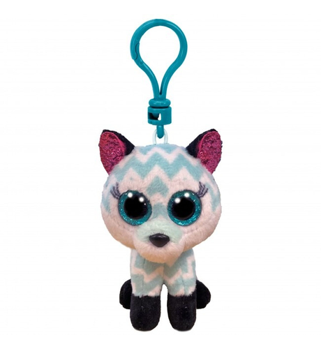 Ty Beanie Boos Clip Atlas - Aqua Chevron Fox