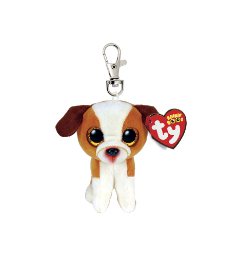 Ty Beanie Boos Clip Hugo - Brown/White Dog