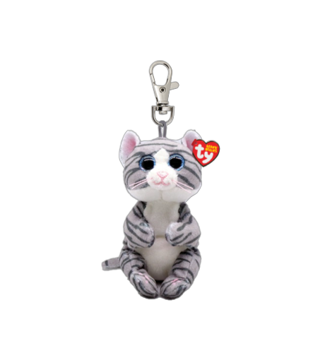 Ty Beanie Bellies Clip Mitzi - Grey Tabby Cat