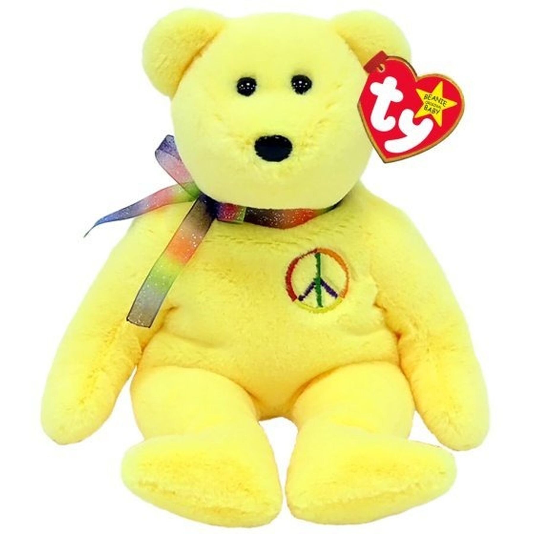 Ty Beanie Babies Peace II - Yellow Bear - PLAY-Soft Toys : Kids