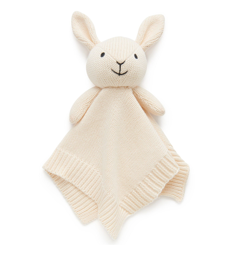 Purebaby Knitted Bunny Comforter - Cloud