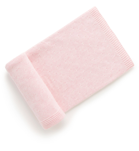 Purebaby Essentials Blanket - Pale Pink Melange