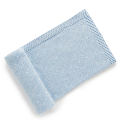 Purebaby Essentials Blanket - Pale Blue Melange