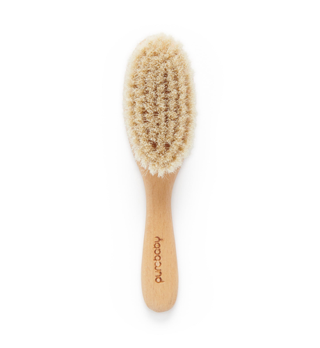 Purebaby Goat Hair Brush W Box - Natural