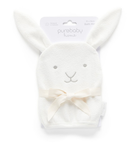 Purebaby Bath Mitt - Vanilla Bunny
