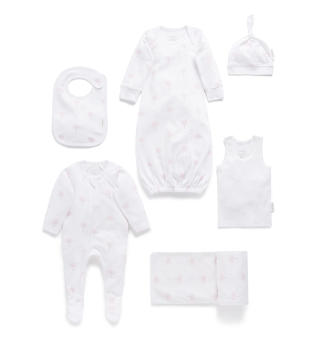 Purebaby Newborn Hospital Pack - Pale Pink Tree