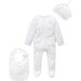 Purebaby 3Pc Set - Pale Grey Leaf W Spot