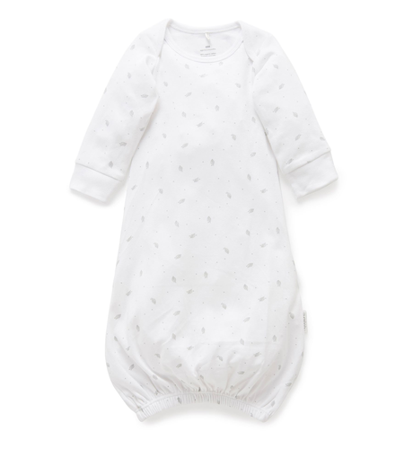 Purebaby Sleepsuit - Pale Grey Leaf W Spot