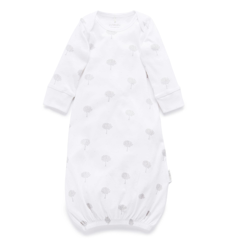 Purebaby Sleepsuit - Pale Grey Tree