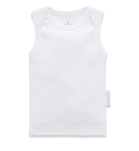 Purebaby Premi 2Pk Singlet - White