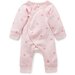 Purebaby Premi Crossover L/S Growsuit - Pink Leaf