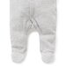 Purebaby Premi Velour Growsuit - Pale Grey Stripe