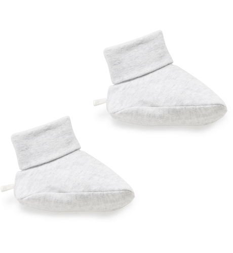 Purebaby Booties - Pale Grey Melange