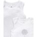 Purebaby 2Pk Singlet Bodysuit - Wht/Grey Melange Strp