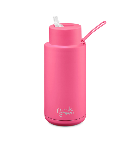 Frank Green 1000ml Bottle (straw) - Neon Pink