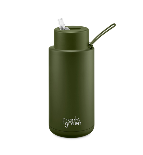 Frank Green 1000ml Bottle (straw) - Khaki