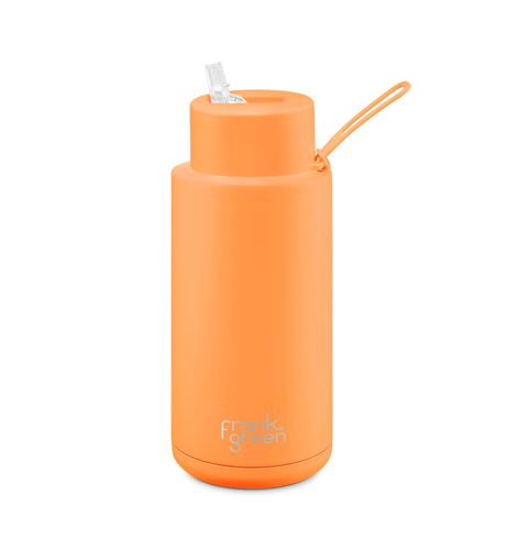 Frank Green 1000ml Bottle (straw) - Neon Orange