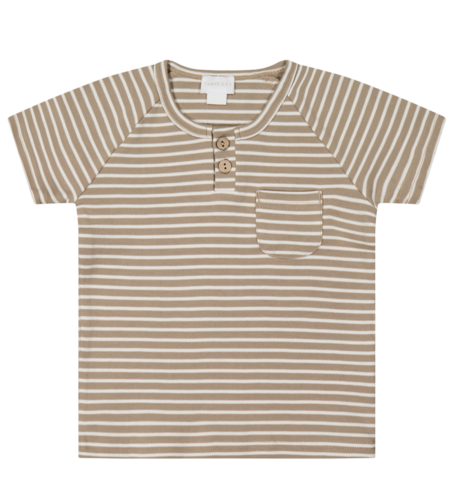 Jamie Kay Jason Pima Cotton Tee - Broad Stripe Twig/Cloud