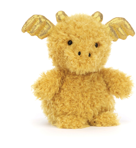 Jellycat Little Dragon - Gold & Glitter
