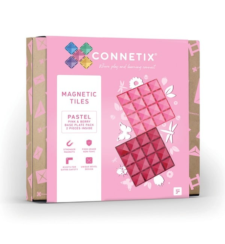 Connetix Pastel Pink & Berry Base Plate 2pc