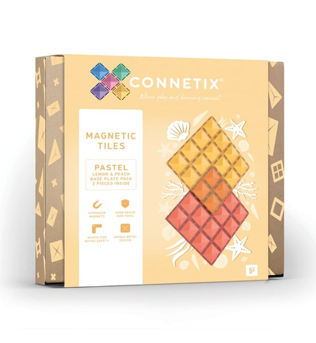Connetix Pastel Lemon & Peach Base Plate 2Pc