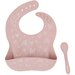 All4Ella Silicone Bib & Spoon - Dusty Pink