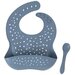 All4Ella Silicone Bib & Spoon - Slate Blue