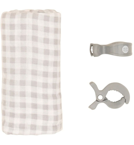 All4Ella Muslin & Peg Box Set - Gingham Grey