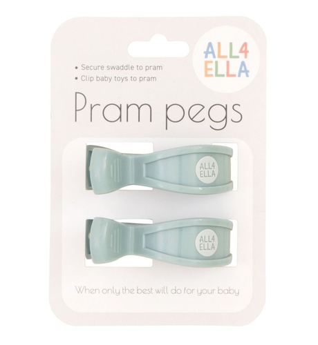 All4Ella Pram Pegs - 2 Pack - Steel Blue