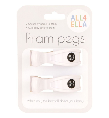 All4Ella Pram Pegs - 2 Pack - White