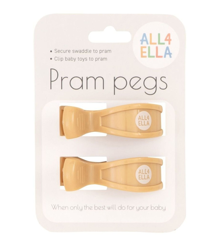 All4Ella Pram Pegs - 2 Pack - Sand