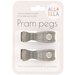 All4Ella Pram Pegs - 2 Pack - Grey
