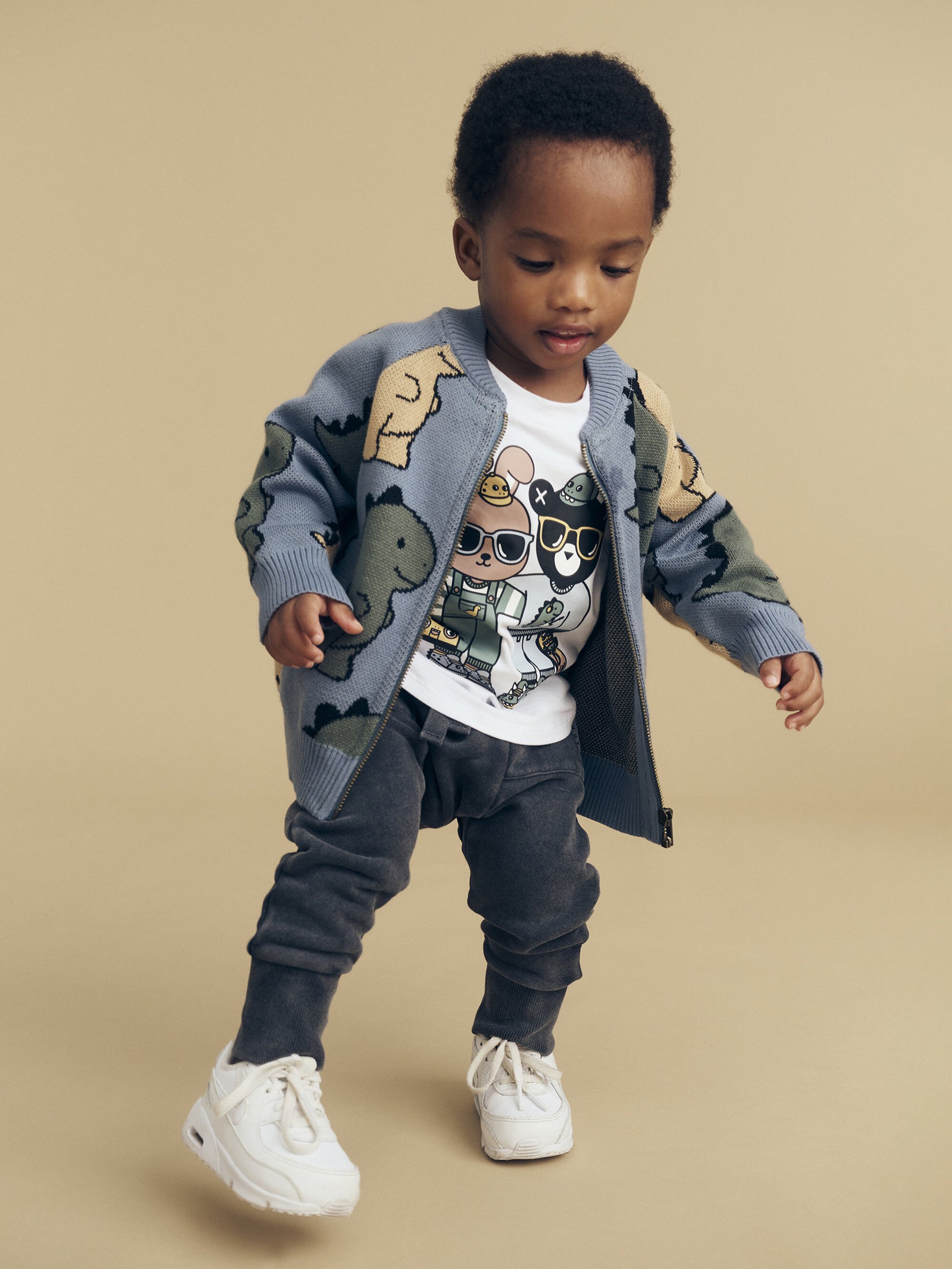 Huxbaby T-Rex Knit Bomber SHOP BY BRAND-Huxbaby Kids Clothing