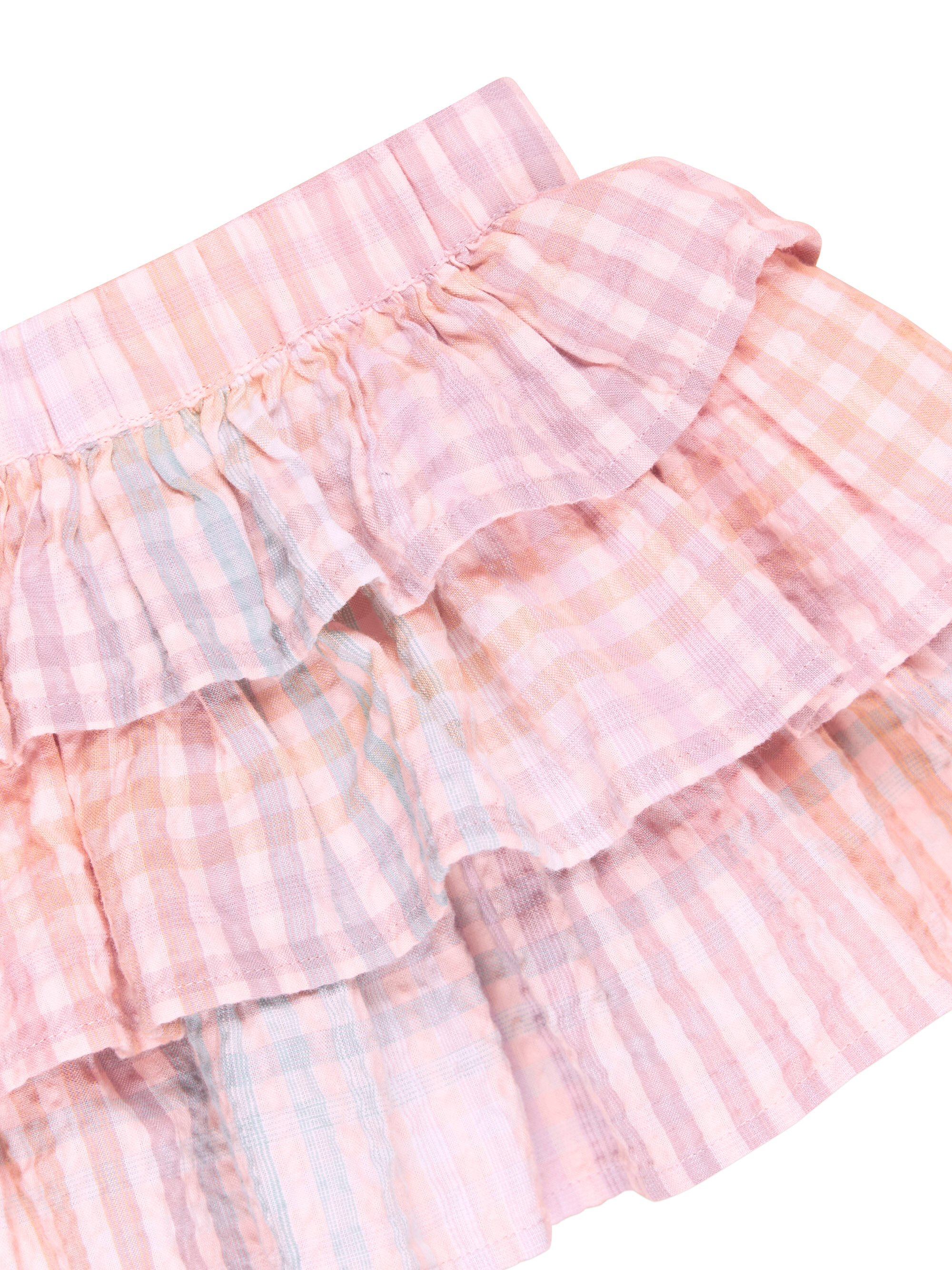 Huxbaby Rainbow Check Frill Skirt - CLOTHING-GIRL-Girls Huxbaby Rainbow Check Frill Skirt - CLOTHING-GIRL-Girls