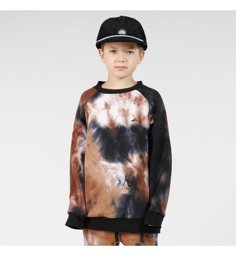 Hello Stranger Boys Raglan Crew - Brown Tie Dye