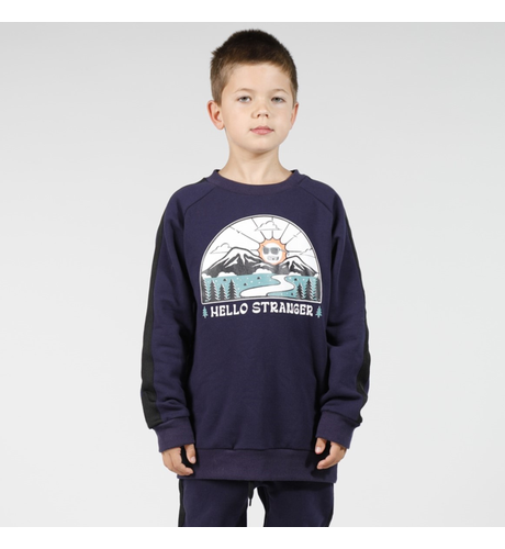 Hello Stranger Boys Raglan Crew - Navy