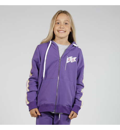 Hello Stranger Girls Zip Hood - Purple