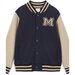 Milky Varsity Jacket - Natural/Midnight Blue