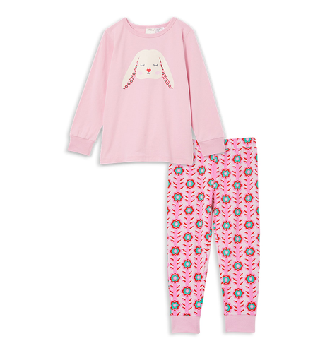 Milky Bunny PJ's - Powder Pink