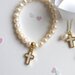 Lauren Hinkley Freshwater Pearl Cross Elastic Bracelet