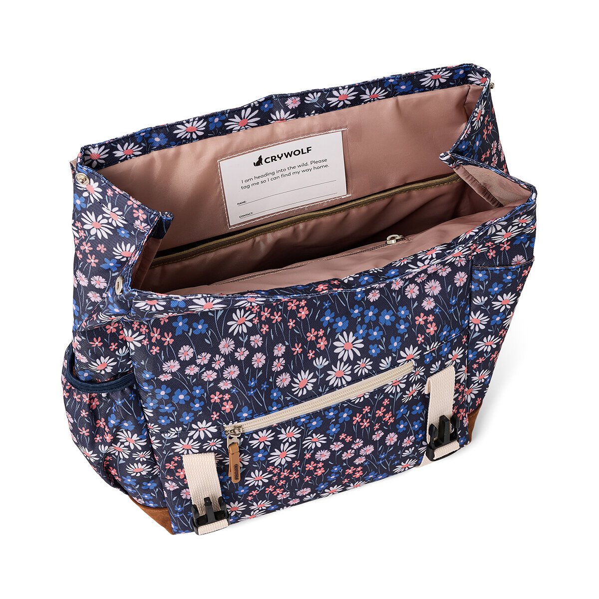 Cady Wolf Waterproof Floral Print Flap Laptop Backpack with Adjustable Straps Buy Mini Backpack - Winter Floral | Shop at the Airpoints™ Store main image 3