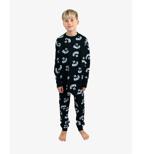 Band of Boys Black Waffle Smile Winter Pjs