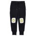 Minti Pixelled Face Furry Trackies - Black/Grey Marle