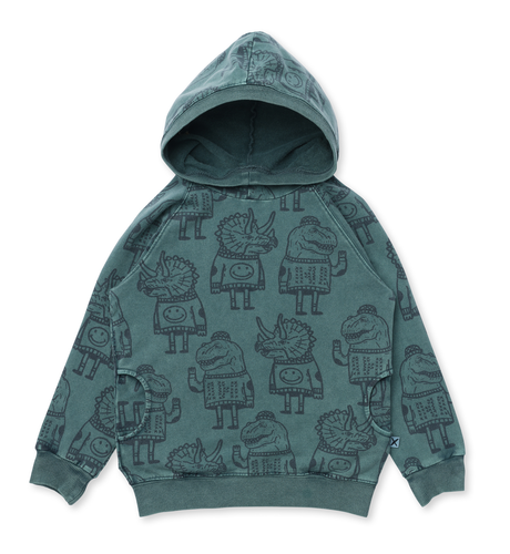 Minti Dino Buddies Hood - Forest Wash