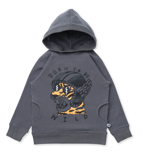 Minti Born To Be Wild Furry Hood - Dark Grey