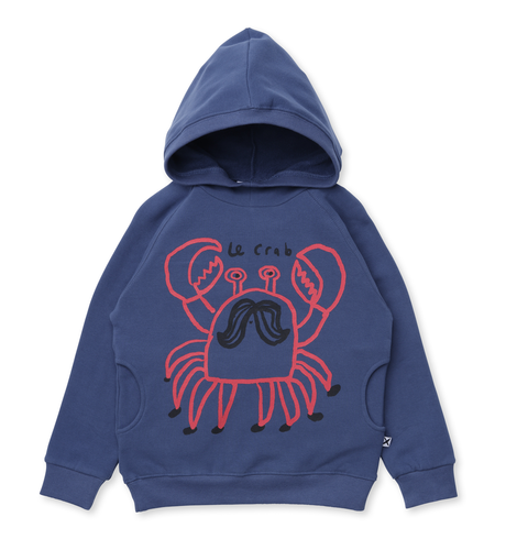 Minti Le Crab Furry Hood - Navy