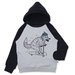 Minti Speedy Wolf Furry Hood - Grey Marle/Black