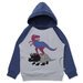 Minti Super Dinos Furry Hood - Grey Marle/Navy