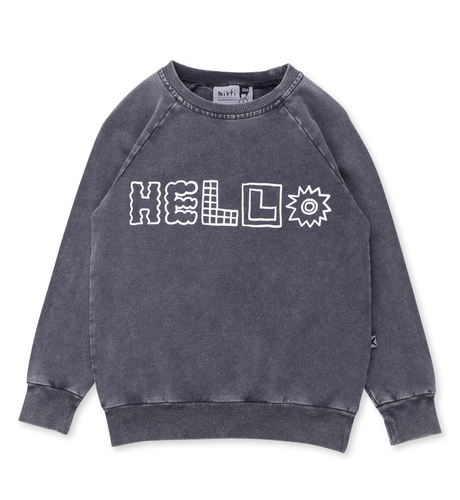 Minti Fancy Hello Crew - Black Wash